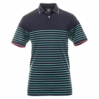 Картинка Поло FJ Breton Stripe Pique Navy/Sea Green/Watermelon от магазина Гольф Маркет - магазин товаров для гольфа