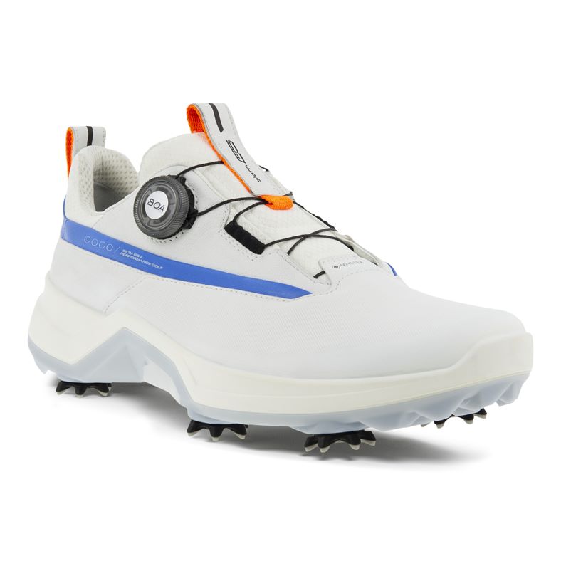 Картинка Ботинки ECCO Golf Biom G5 Boa White/Blue от магазина Гольф Маркет - магазин товаров для гольфа