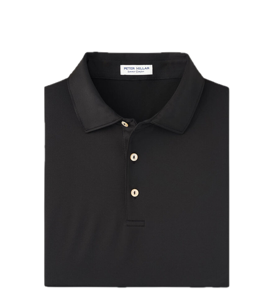 Картинка Поло Peter Millar Solid Performance Jersey Black от магазина Гольф Маркет - магазин товаров для гольфа