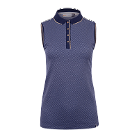 Картинка Поло женское KJUS Ella Structure S/L Atlanta Blue/White от магазина Гольф Маркет - магазин товаров для гольфа