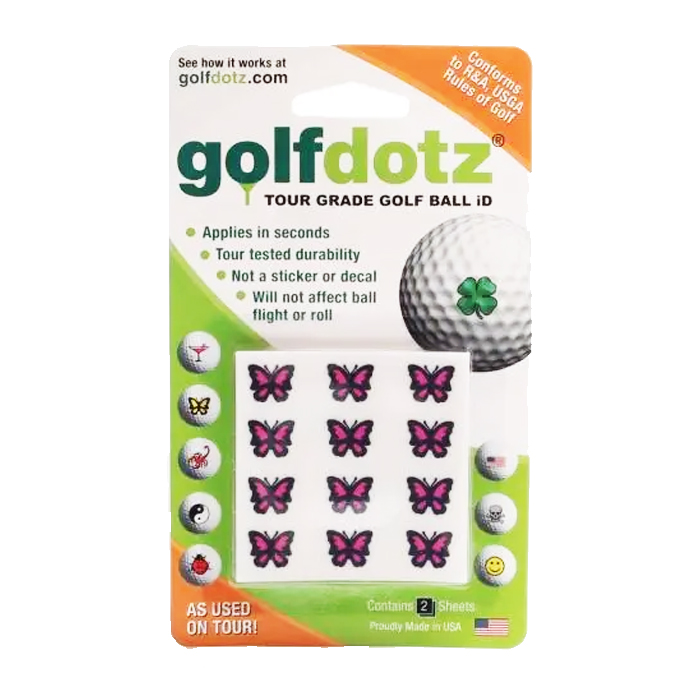 Картинка Наклейки на мяч для гольфа Golf Dotz Pink Majestic Butterfly GAGD44078 от магазина Гольф Маркет - магазин товаров для гольфа