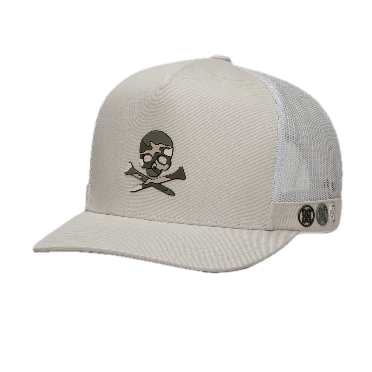 Картинка Бейсболка G/Fore Camo Skull&Tees Tall Trucker Pumice от магазина Гольф Маркет - магазин товаров для гольфа