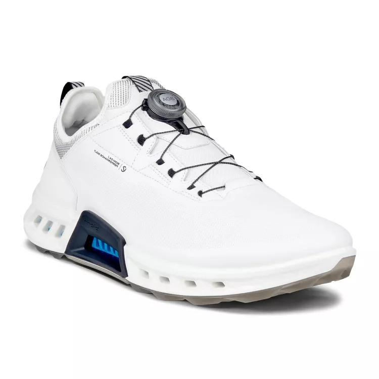 Картинка Ботинки ECCO Golf Biom C4 Boa White/Black/Blue от магазина Гольф Маркет - магазин товаров для гольфа