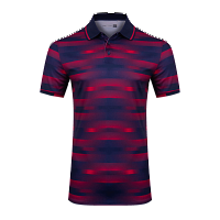 Картинка Поло KJUS Spot Printed S/S Atlanta Blue/Cardinal от магазина Гольф Маркет - магазин товаров для гольфа