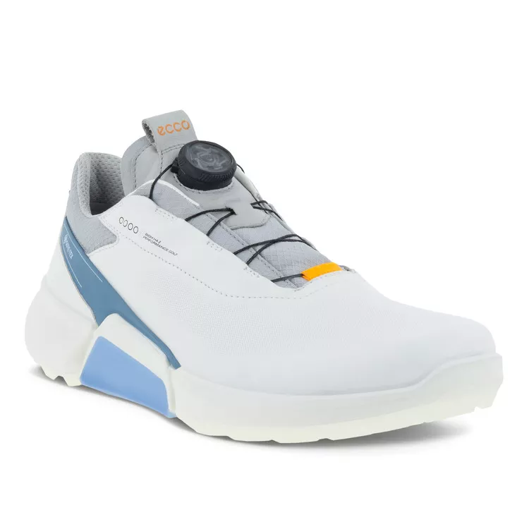 Картинка Ботинки ECCO Golf Biom H4 White/Light Blue от магазина Гольф Маркет - магазин товаров для гольфа