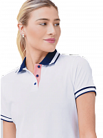 Картинка Поло женское Peter Millar Whitworth Sport Mesh White от магазина Гольф Маркет - магазин товаров для гольфа