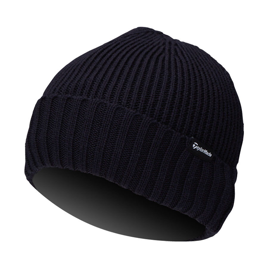 Картинка Шапка TaylorMade Ribbed Knit Beanie Navy от магазина Гольф Маркет - магазин товаров для гольфа