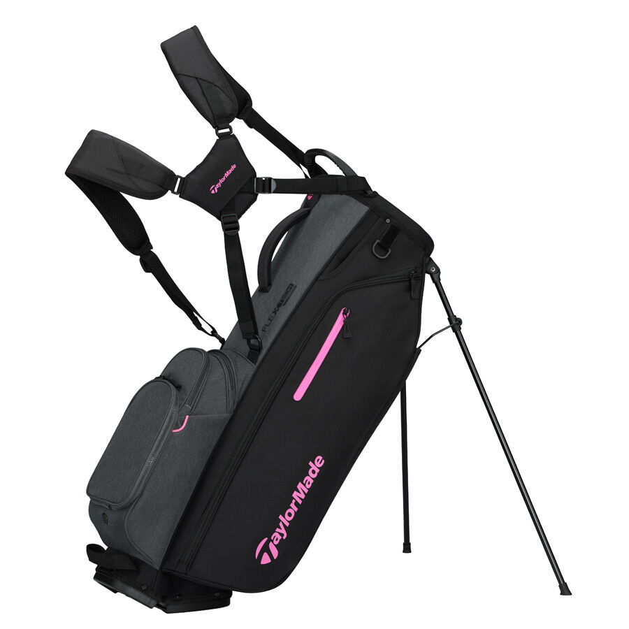 Картинка Бэг TaylorMadeFlexTech Crossover Stand Grey/Black/Neon Pink от магазина Гольф Маркет - магазин товаров для гольфа