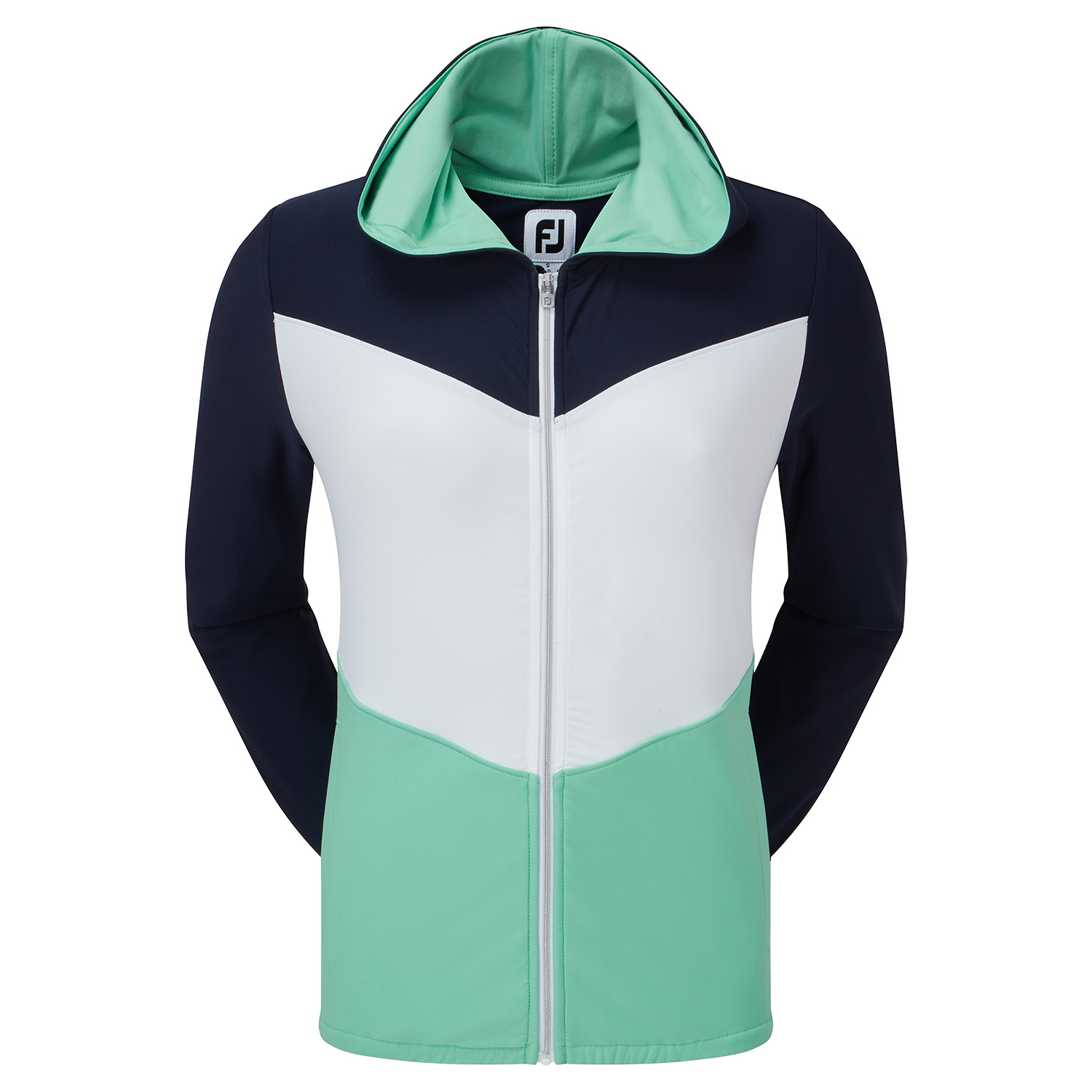 Картинка Пуловер женский FJ Full-Zip Hoodie Navy/Mint от магазина Гольф Маркет - магазин товаров для гольфа