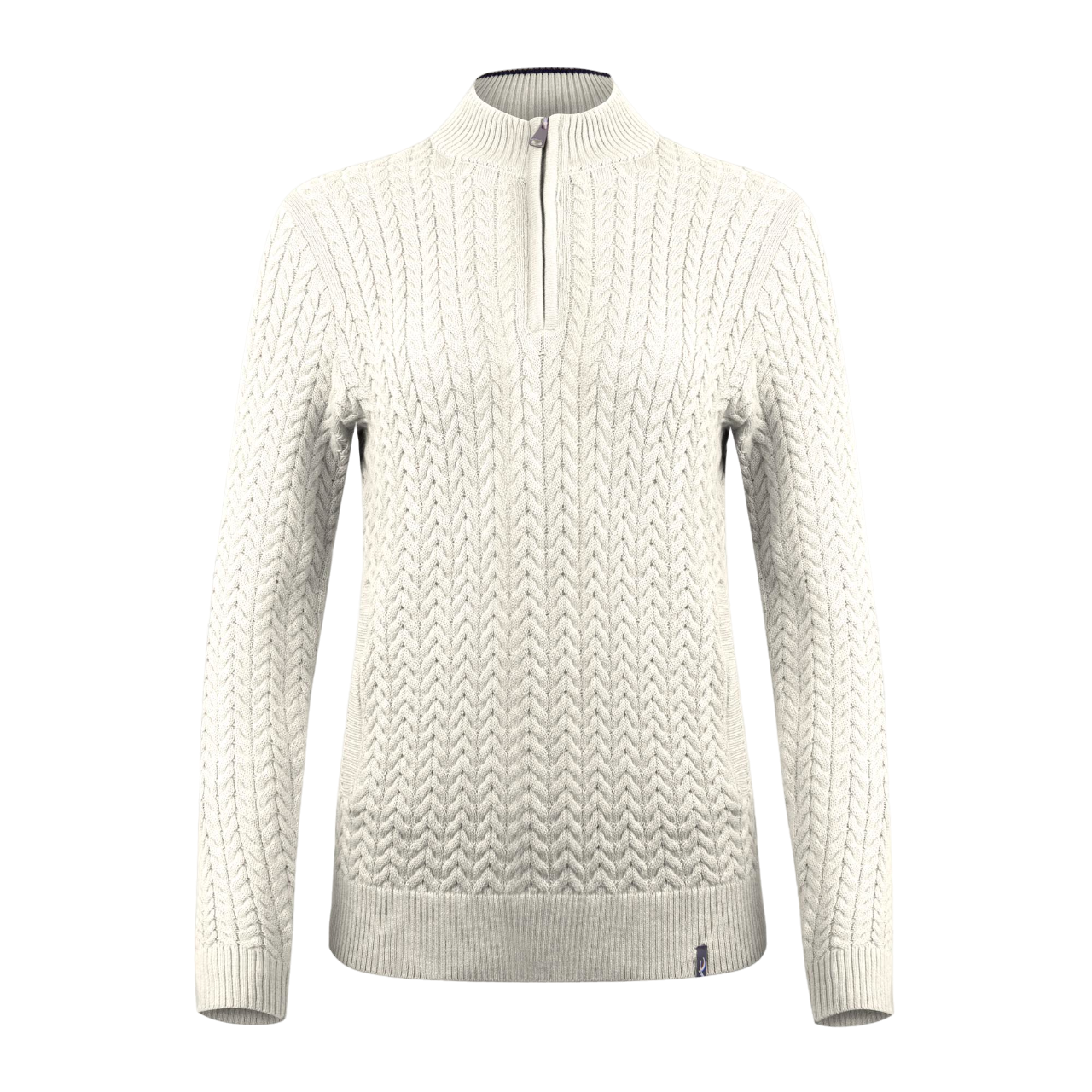 Картинка Пуловер женский KJUS Cashmere Luxe Half-Zip Bone White от магазина Гольф Маркет - магазин товаров для гольфа