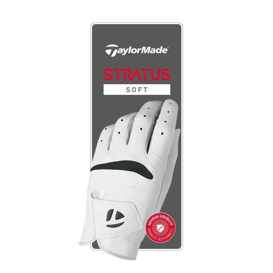 Картинка Перчатка мужская TaylorMade Stratus Soft White MLH от магазина Гольф Маркет - магазин товаров для гольфа