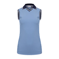 Картинка Поло женское KJUS V-Neck S/L Cypress Blue от магазина Гольф Маркет - магазин товаров для гольфа