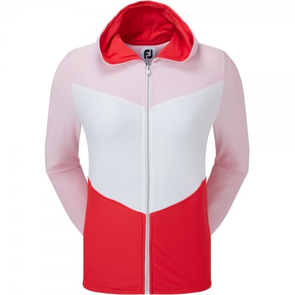 Картинка Пуловер женский FJ Full-Zip Hoodie Pink/Red от магазина Гольф Маркет - магазин товаров для гольфа