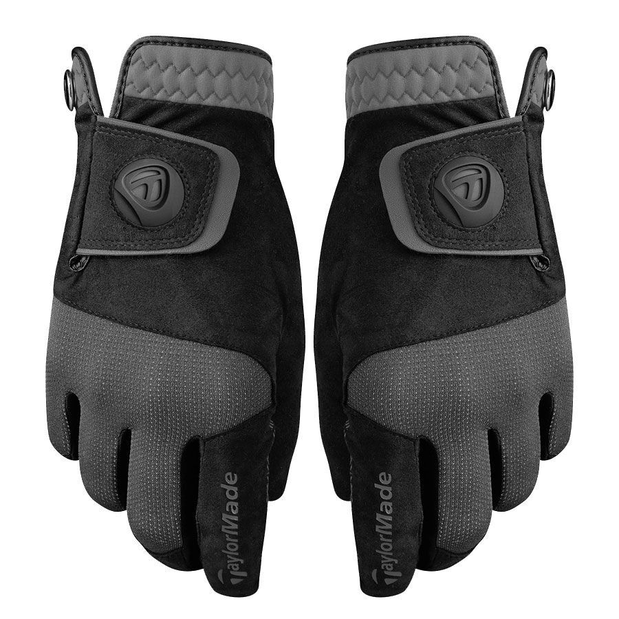 Картинка Перчатки женские TaylorMade Rain Control Black/Grey Pair от магазина Гольф Маркет - магазин товаров для гольфа